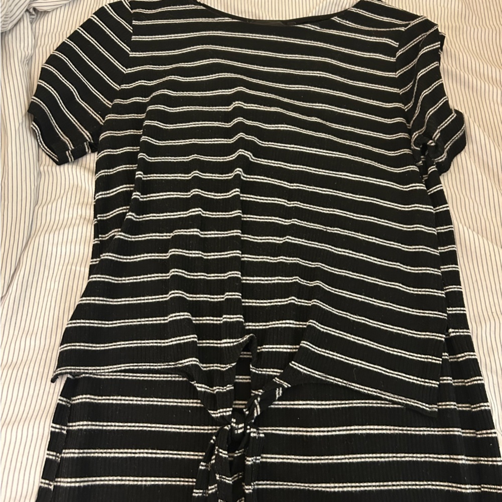Black and White Striped Top